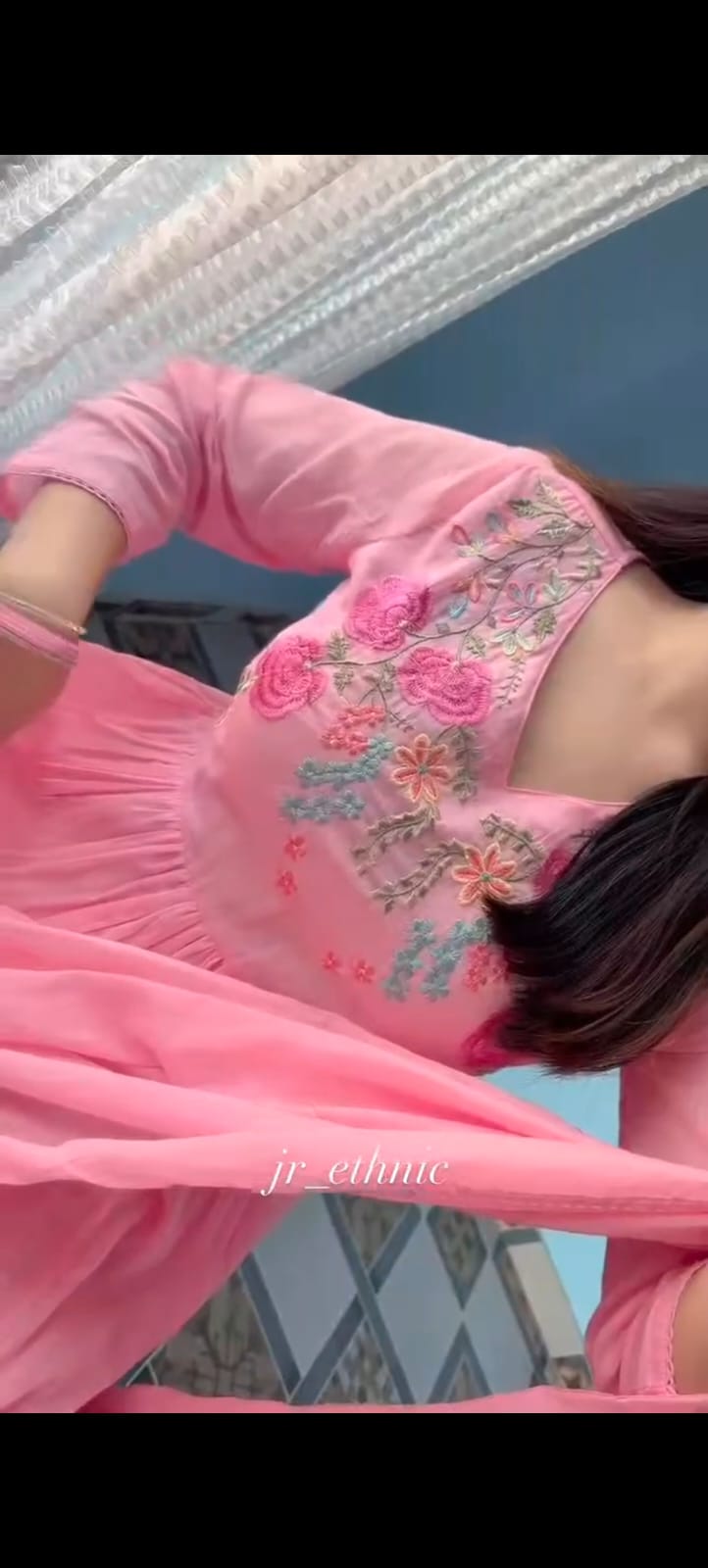 pink anarkali kurta