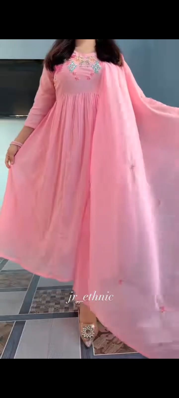 pink anarkali kurta